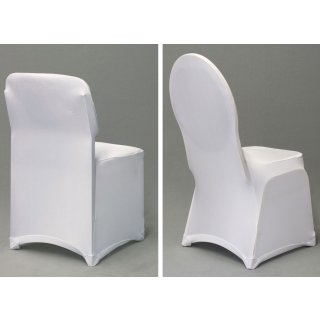 [ MIETEN ] Stuhlhusse - stretch - universelle Größe - Elasthan / Polyester - Weiß