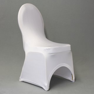 [ MIETEN ] Stuhlhusse - stretch - universelle Größe - Elasthan / Polyester - Weiß