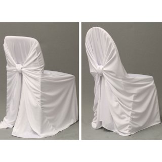 [ MIETEN ] Stuhlhusse - elegant - universelle Größe - Elasthan / Polyester - Weiß
