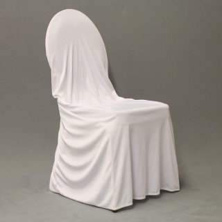 [ MIETEN ] Stuhlhusse - elegant - universelle Größe - Elasthan / Polyester - Weiß