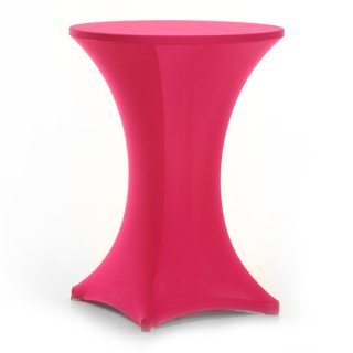 [ MIETEN ] Stehtischhusse - stretch - 4-Fuß - D.70 cm - Elasthan / Polyester - Pink