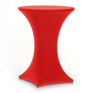 [ MIETEN ] Stehtischhusse - stretch - 4-Fuß - D.80 cm - Elasthan / Polyester - Rot