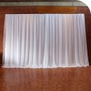 [ MIETEN] Hintergrundwand inkl. Vorhang - B.210 x H.100-300 cm - Metall / Polyester - Weiß