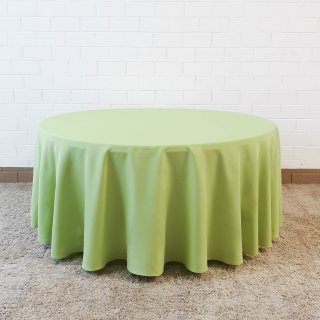 [ MIETEN ] Tischdecke - D.290 cm - Polyester - Hellgrün