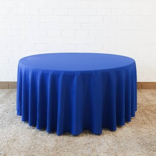 [ MIETEN ] Tischdecke - D.290 cm - Polyester - Blau
