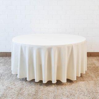 [ MIETEN ] Tischdecke - D.290 cm - Polyester - Creme
