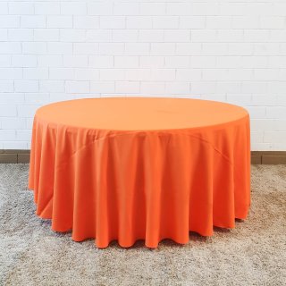 [ MIETEN ] Tischdecke - D.290 cm - Polyester - Orange