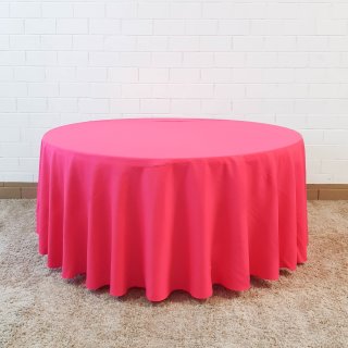 [ MIETEN ] Tischdecke - D.290 cm - Polyester - Pink