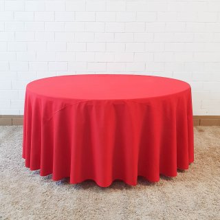 [ MIETEN ] Tischdecke - D.290 cm - Polyester - Rot
