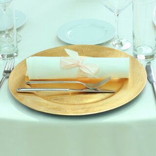 [ MIETEN ] Stoffserviette - B.50 x L.50 cm - Baumwolle - Atlaskante - Creme
