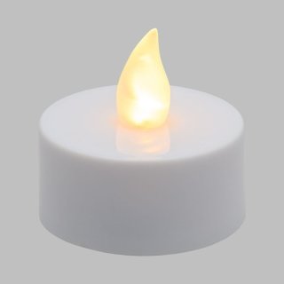 [ MIETEN ] LED-Teelicht - warmgelb - D.4 x H.2,5 cm - Kunststoff - Weiß