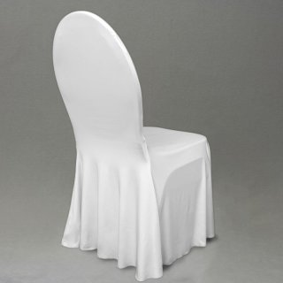 [ MIETEN ] Stuhlhusse - klassisch - universelle Größe - Elasthan / Polyester - Weiß