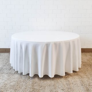 [ MIETEN ] Tischdecke - D.290 cm - Polyester - Weiß