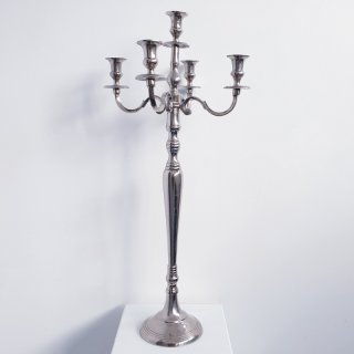 [ MIETEN ] Kerzenständer 5-Arm - H.100 x D.20 cm - Metal - Silber