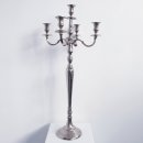 [ KAUFEN ] Kerzenständer 5-Arm - H.100 x D.20 cm - Metal - Silber [B-Ware]