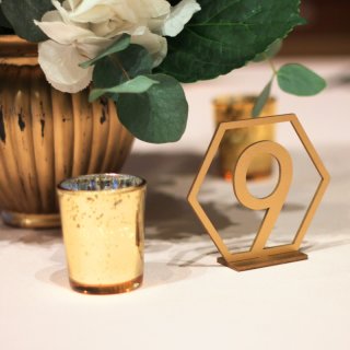 [ MIETEN ] Teelichthalter - H.6,5 x D.5,5 cm - Glas - Bauerngold
