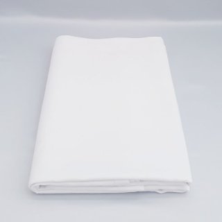 [ MIETEN] Tischdecke - L.220 x B.140 cm - Baumwolle - Atlaskante - Weiß