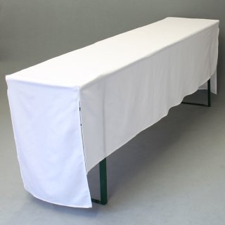 [ MIETEN ] Biertischhusse - L.220 x B.50 x H.78 cm - Polyester - Weiß