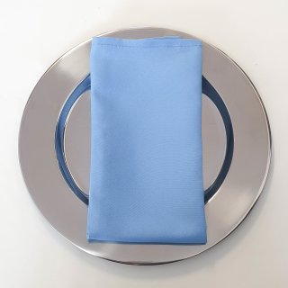 [ MIETEN ] Stoffserviette - B.50 x L.50 cm - Polyester - Hellblau