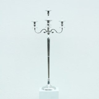 [ MIETEN ] Kerzenständer 5-Arm - H.120 x D.22 cm - Metall - Silber
