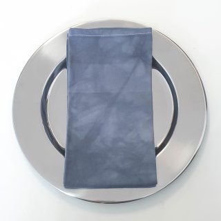 [ KAUFEN ] Stoffserviette - B.50 x L.50 cm - Baumwolle - Atlaskante - Denim-Blau