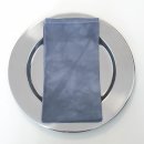 [ KAUFEN ] Stoffserviette - B.50 x L.50 cm - Baumwolle - Atlaskante - Denim-Blau