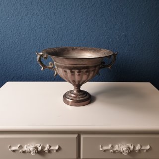 [ MIETEN ] Blumenamphore - H.21 x D.26 cm - Metall - Silber / Bronze