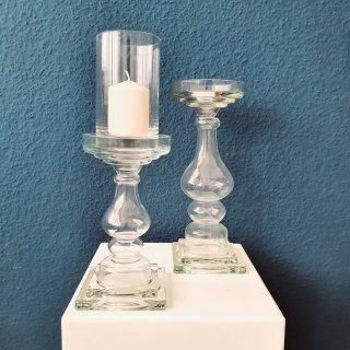 [ MIETEN ] Kerzenhalter - H.32 x D.13 cm - Glas - Klar