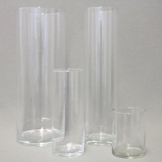[ MIETEN ] Vase / Windlicht - Cylinder - H.15 x D.9 cm - Glas - Klar