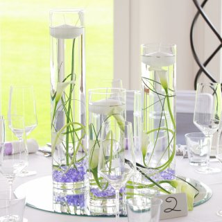 [ MIETEN ] Vase / Windlicht - Cylinder - H.20 x D.12 cm - Glas - Klar