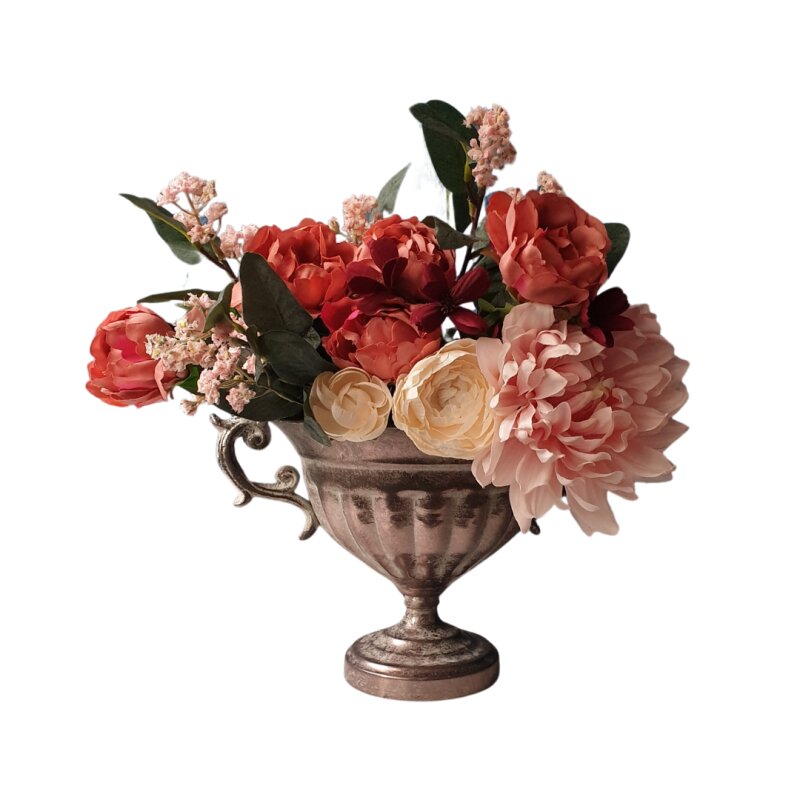 MIETEN ] Blumenamphore - H.21 x D.26 cm - Metall